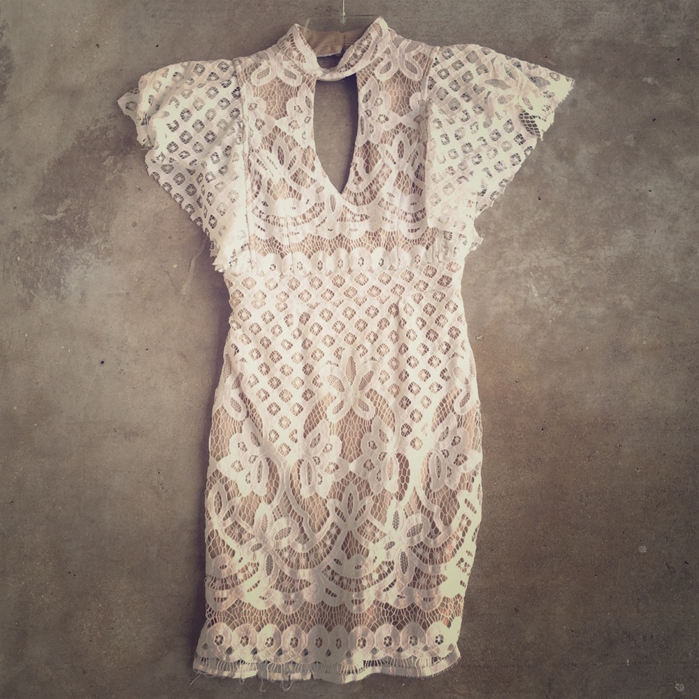 Lace Mini Dress | Cream Colored | Size 1